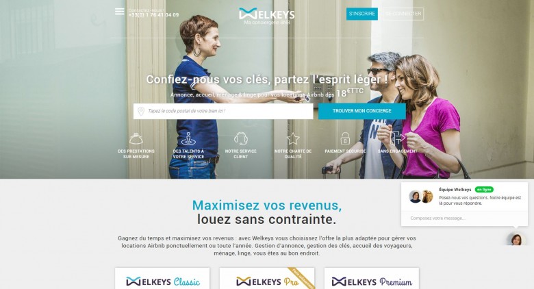 Welkeys, Accueil Airbnb et Gestion locative de courte durée