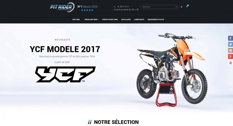 Pitrider, Le plus grand magasin de Pit bike depuis 2006